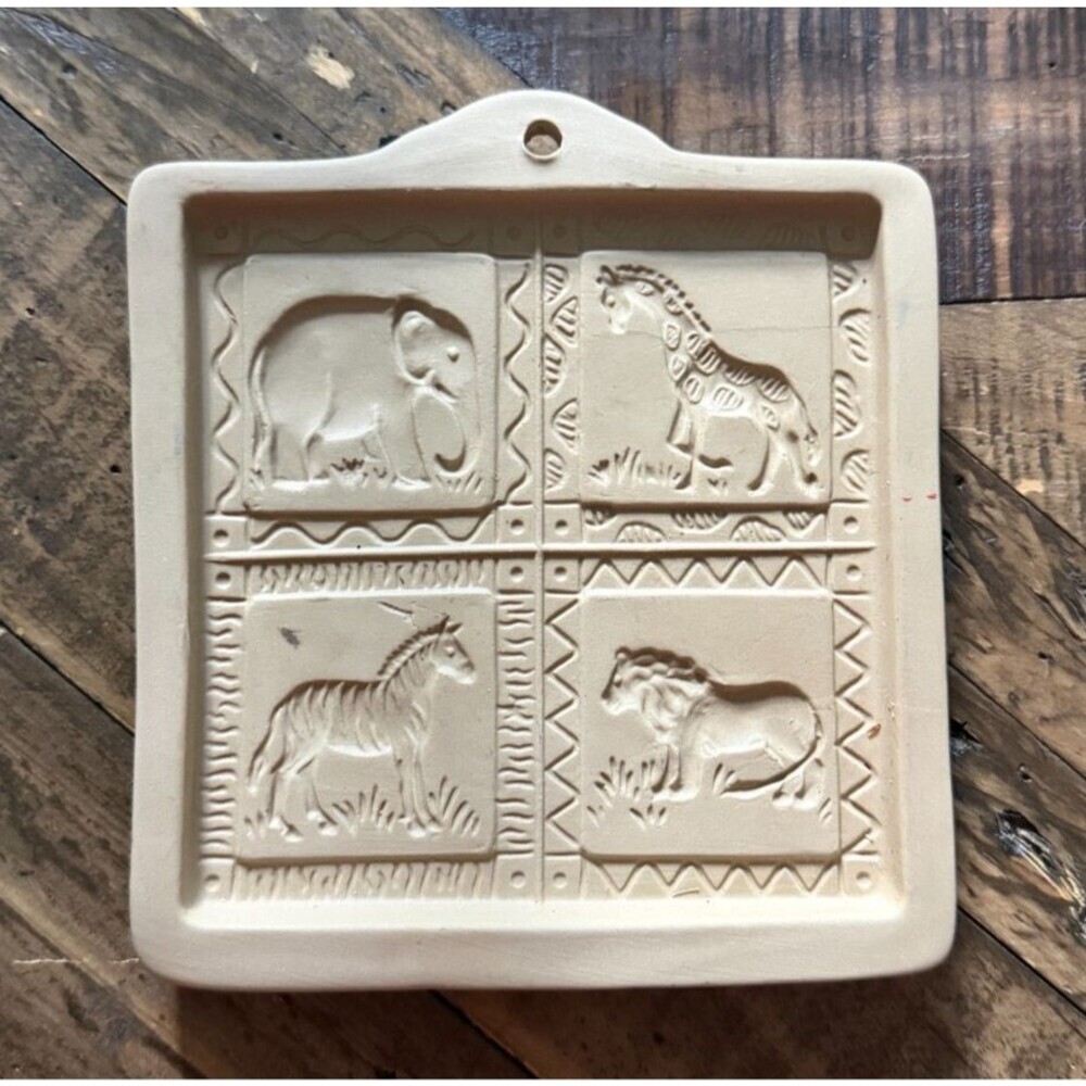 Brown Bag Cookie Art 1997 Hill Design Safari Cut Apart Mold Lion Elephant Zebra